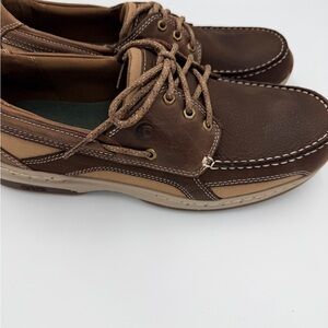 Dunham Dark Brown and Tan Boat Shoes